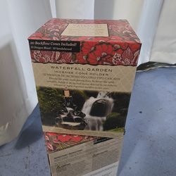 Waterfall Garden Backflow Incense Cone Holder New in Box w/ 20 Cones