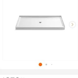 ✨️ $260 W6486 STERLING Guard+ 60 x 34 Alcove Shower Pan Base with Center Drain in White imp 