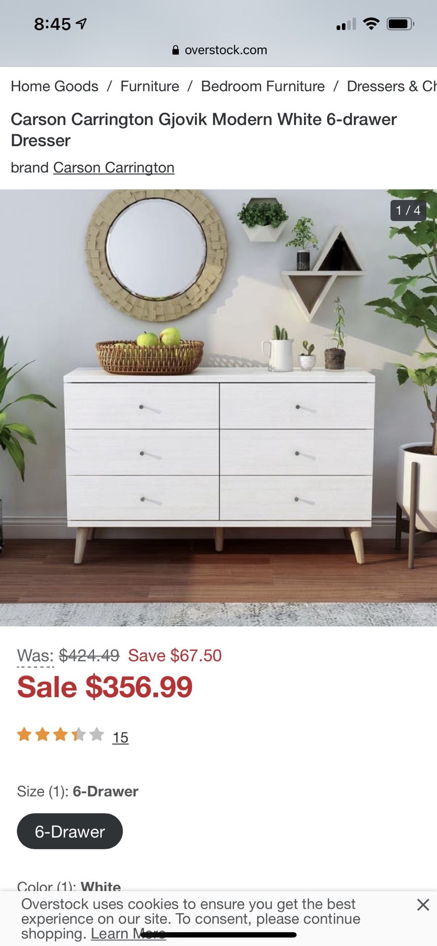 Carson carrington 6 drawer dresser discount