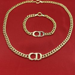 14k Gold Logo Chain With Necklace 