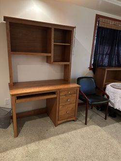 Desk, Headboard And Chair