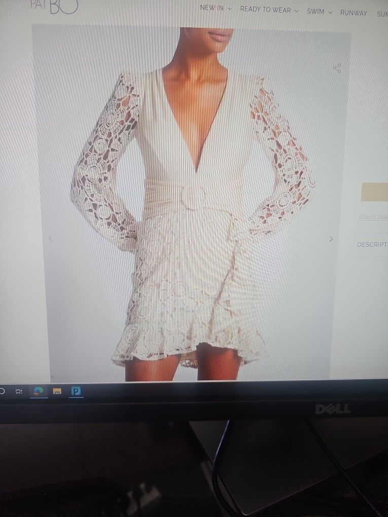 Crochet Plunge Mini Dress