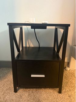 Nightstand table with charging ports built in