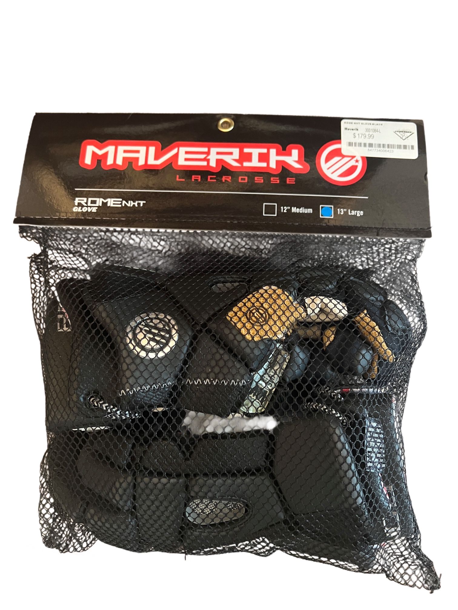 Maverik Lacrosse Gloves Size Large Brand New