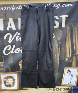 Vintage Bisou Bisou by Michele Bohbot Bootcut Flare Leg Leather Pants Size 10