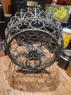 Wrought Iron wine bottle cage