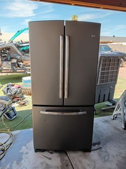 GE Gray Matte Refrigerator 32"3/4 wide