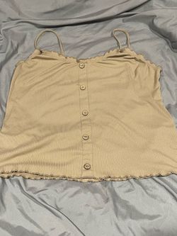 Beige Women Spaghetti Strap Tank
