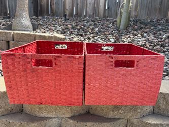 Set of 2 Red Storage Baskets – Lightweight & Functional