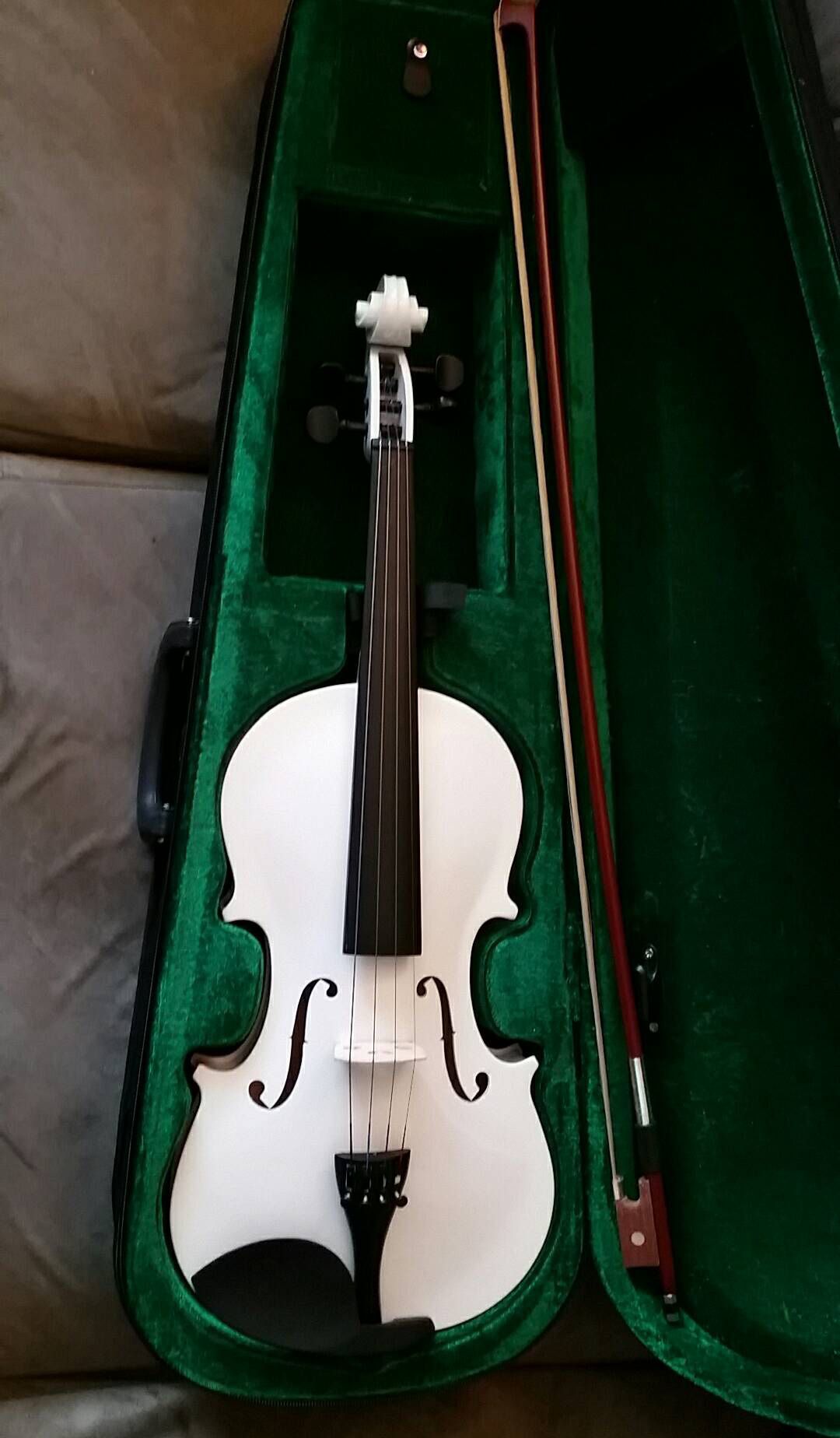 Brand New White Violin with Case,Bow and Rosin
