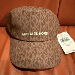 Michael Kors MK Monogram Baseball Cap Unisex Adjustable Hat Brown One Size NWT
