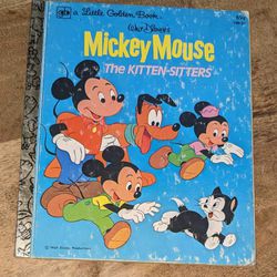 Vintage 1995 Disneys A Little Golden Book Mickey Mouse And The Kitten Sitters 