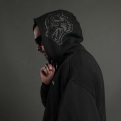 DARC SPORT - INNER WOLF VEX DOUBLE ZIP HOODIE IN BLACK