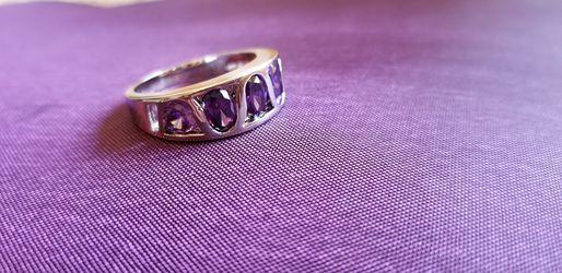 Amethyst Sterling Silver Ring Size 7