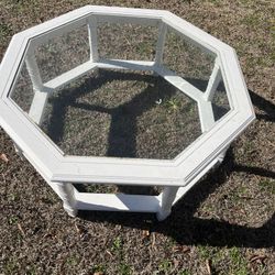 Octagonal Glass Top Coffee Table