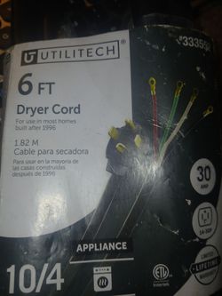 6 foot dryer cord