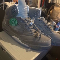 Air Jordan 5 Retro Wolf Greys Sneakers