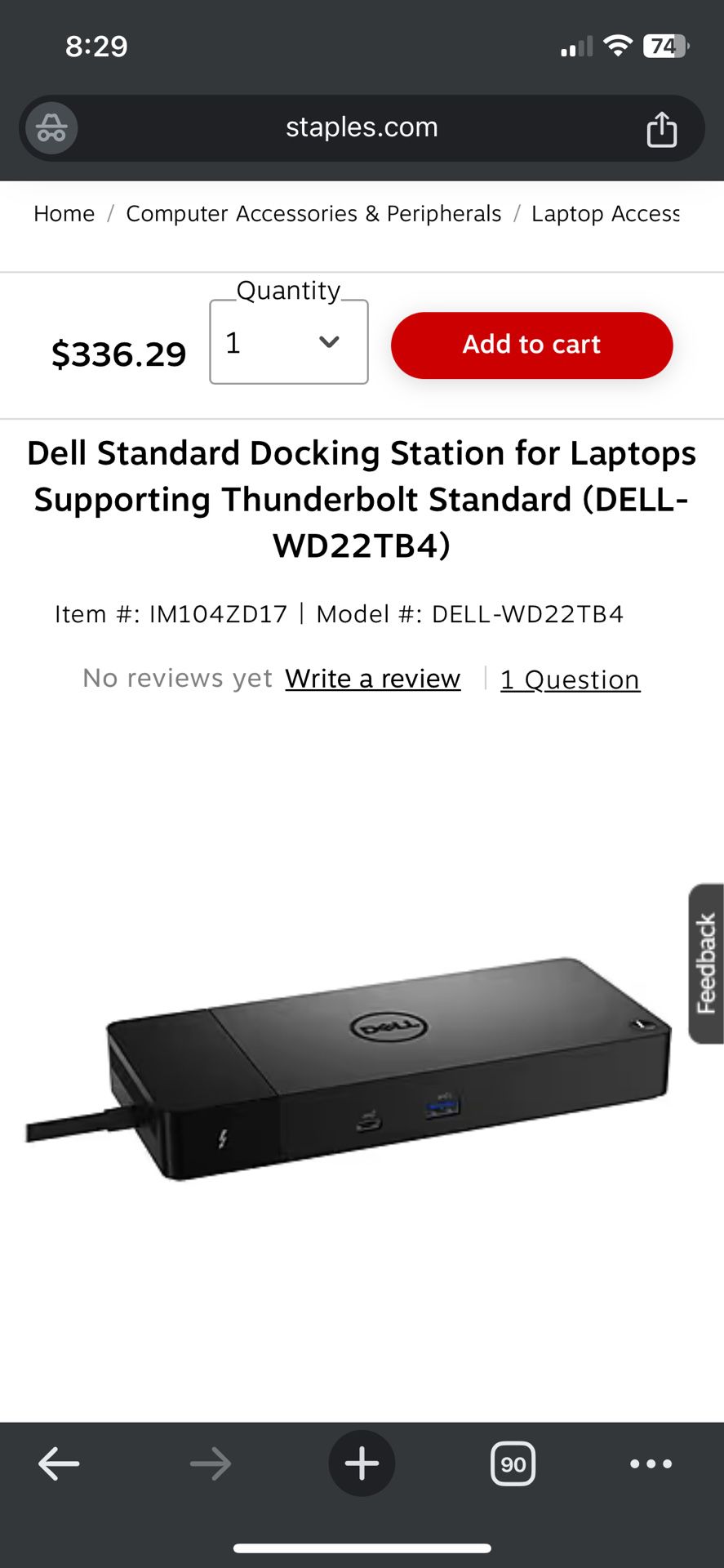 Brand New Dell docking Station WD22TB4