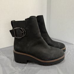 Suede Black Blondo Dakota Waterproof Ankle Boot Size 6