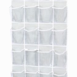 24 Pockets Large Clear Pockets Over The Door Hanging Shoe Organizer