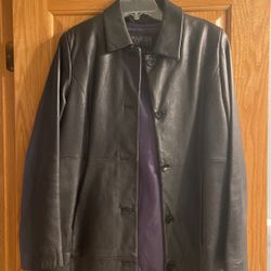 Coat Black Genuine Leather 