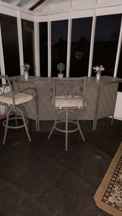 Outside Bar With 4 Chairs Stools And High Top Table