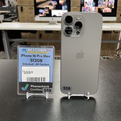 iPhone 16 Pro 512GB Unlocked for All Carriers with Store Warranty and Financing Available!