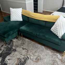 Green Velvet Sectional 