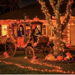 200 LED Orange Halloween Lights Outdoor 66FT 