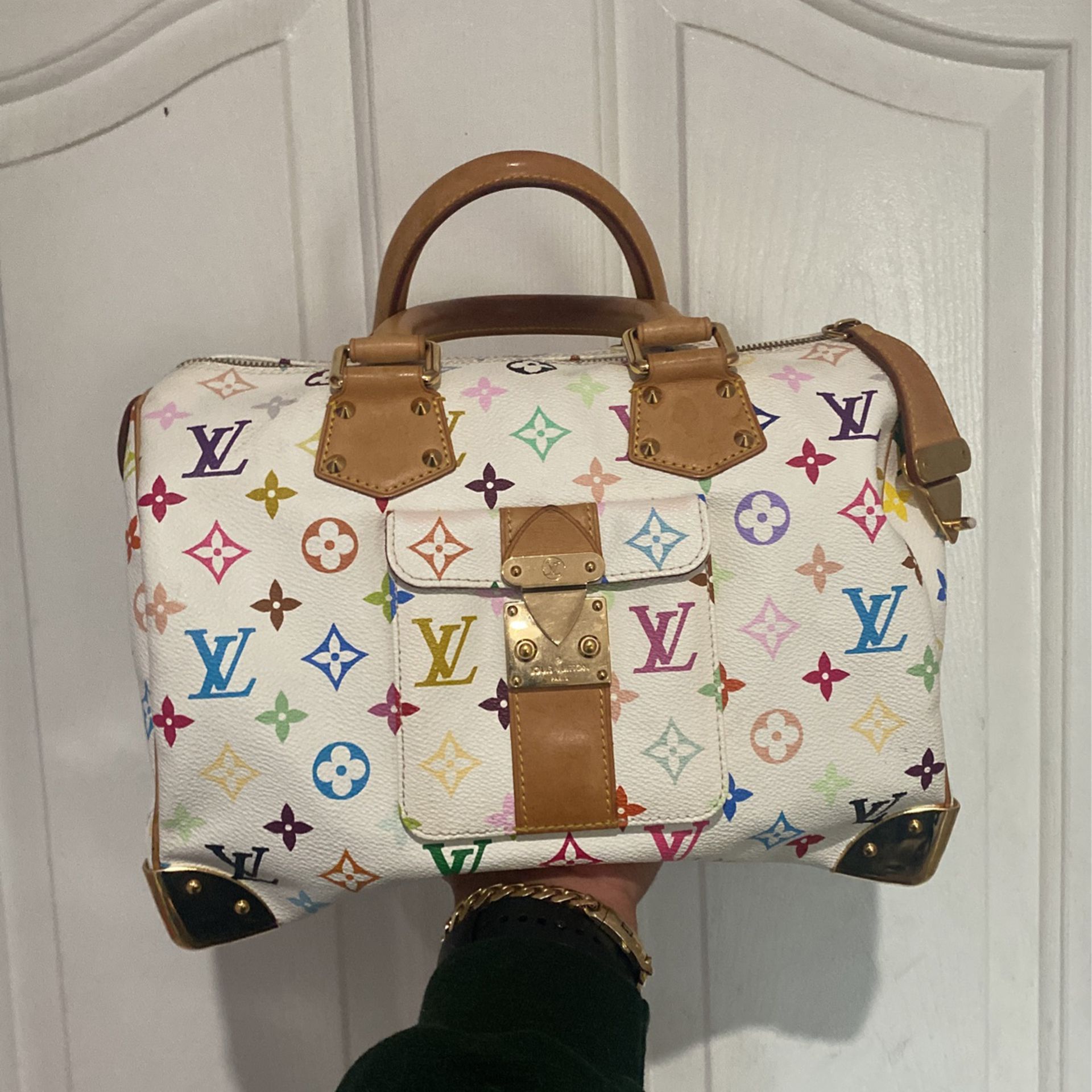 Louis Vuitton Takashi Murakami Speedy 30 Handbag, AUTHENTIC, Like