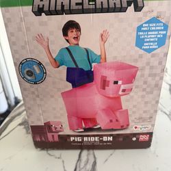 Minecraft pig ride on costume new