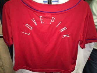 Victoria's Secret pink extra small Phillies crop Jersey