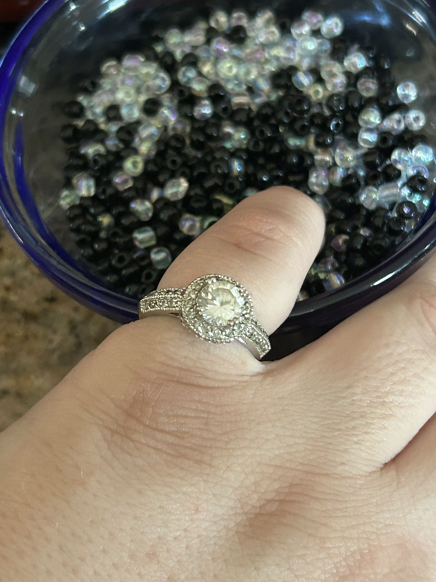 Sterling Diamond Ring