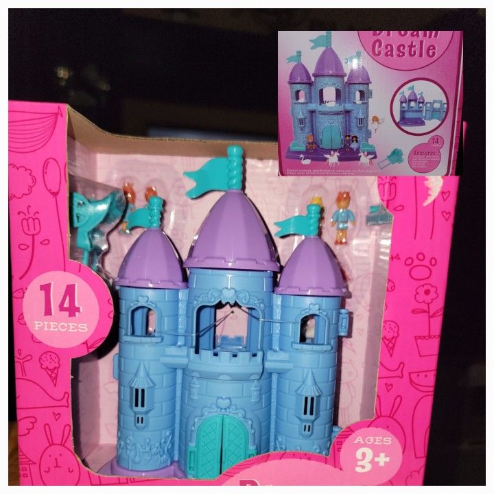 💖NEW 14 PIECE DREAM CASTLE.  CASTLE OPENS UP .