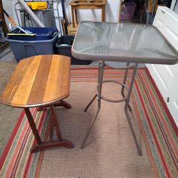 One Glass Table And One Wooden Table $50 For Both