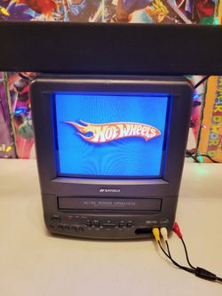 Mini 9" CRT VCR VHS Combo AV Coaxial Retro Gaming TV w/ Soundbar & Case