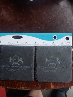 Slate cup coasters advertisement