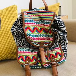 Ecote backpack. Bright colors. Embroidered.