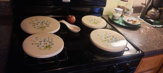 Vintage Stove Burner Covers Daisy, Wildflowers, Floral