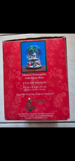 Vintage 2007 BDSRCO Inc Musical Waterglobe W/Resin Base 12cm×12cm×16cm Brighten the Season New