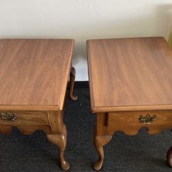 Two Queen Anne End Tables 