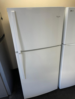 Whirlpool Top Freezer Fridge – White, Glass Shelves, Clean