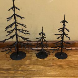 Pottery Barn Sculpted Trees New Lot Of 3 Bronze Sold Out 
