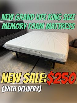 NEW GRAND LIFE KING SIZE MEMORY FOAM MATTRESS 