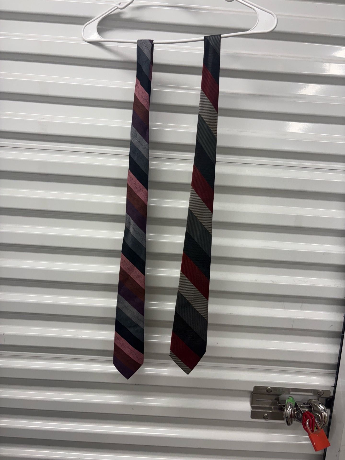Striped Multicolor Pointed Classic Men's Necktie Formal Dress Ties Set of 2