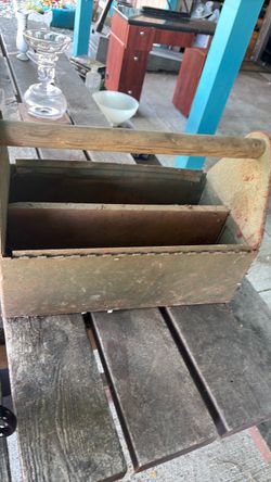 Vintage Wooden Tool Caddy with Handle