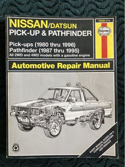 Service shop manual for nissan pickup, pathfinder