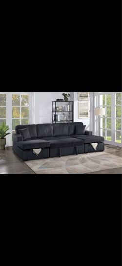 Sectional Pull Out Bed with Double Storage Chaise