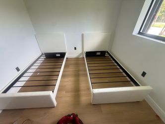 2 twin size bed frame only. All new furniture free delivery free installation