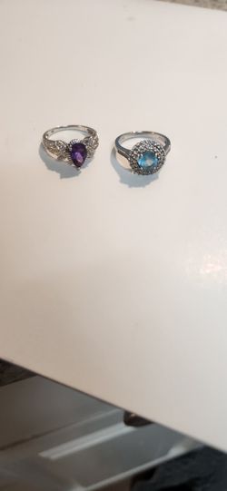 Purple Amythist, And Sappire Ring. READ DESCRIPTION 